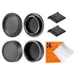 K&F Concept Body Cap + Rear Lens Cap Compatible with Nikon F Mount D5, D6, D500, D610, D750, D850, D3400, D3500, D5000, D5200, D5300, D5500, D5600 ect, Camera Lens Accessories with Hot Shoe Cover