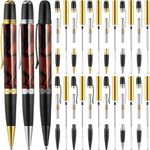 Colarr 12 Pack Woodturning Pen Kit Twist Ballpoint Pen Kit with Refill Copper Pen Turning Supplies for DIY Pen Making Classroom Supplies Teacher Student Gift (Mix Colors)