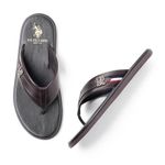 U.S. POLO ASSN. Men HENDRIK Brown Slippers-(UK9)(US10)(2FD24408K04)