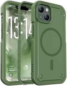 ORETECH Magnetic for iPhone 14 Case & iPhone 13 Case (2 X Screen Protectors + 1 Camera Protector)(Compatible with MagSafe)(25 FT Drop Protection) Matte Dual-Layer Shockproof - Army Green