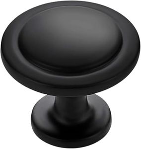 LOVJOYSE 30 Pack Drawer Pulls 1-1/4 Inch Kitchen Cabinet Knobs Solid Round Dresser Drawer Knobs Matte Black Dresser Knobs Drawer Knobs Simple Cabinet Hardware for Cupboard Drawer Pulls