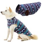 Gooby Stretch Fleece Vest Dog Sweater - Deer Blue, X-Small - Warm Pullover Fleece Dog Jacket - Winter Dog Clothes for Small Dogs Boy - Dog Sweaters for Small Dogs to Dog Sweaters for Large Dogs