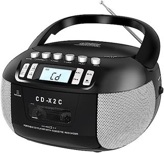 Sunoony CD and Cassette Player Combo, Boombox CD Player Portable with AM/FM Radio, Tape Recording, Stereo Sound, AC/DC Powered, AUX/Headphone Jack, Sleep Timer for Home, Senior, Child