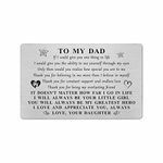 Yobent Dad Gifts from Daughter, Happy Father's Day Dad Gift Card, Personalized Thank You Dad Gift for Men, I Love My Dad Wallet Card, Father's Day Gift from Daughter, Valentine's Xmas to Best Dad