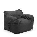 N&V Outdoor Foam Bean Bag Chair, Water-Repellent and Fading-Resistant Patio Floor Sofa, Black