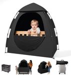 Blackout Tent for Baby Pack and Play: Portable 1-Click Set Up Travel Crib Tent Portable Canopy Blocks for Toddler Kids Sleep Pods 95%+ Light - Baby Must Travel Essential