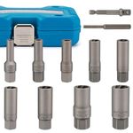 EMENTOL 11PCS Spiral Type Deep Bolt Extractor Set, Impact Bolt & Lug Nut Remover kit for Removing Damaged, Stripped, Rusted, Rounded-Off Bolts, Nuts, Screws