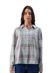 The Souled Store Plaid: Star Gaze Women Oversized Fit Full Sleeve Checked Cotton Multi Color Boyfriend Shirt Shirts Casual Button-Down Half Sleeve Printed Graphic Short Sleeve Casual