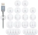 OHill Cable Clips, 16 Pack White Adhesive Cord Holders, Ideal Cable Cords Management for Organizing Cable Wires-Home, Office, Car, Desk Nightstand