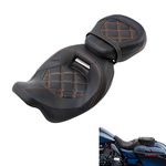 TCMT Low-Profile Driver Passenger Two Up Seat Fit For Harley CVO Road King Street Glide Road Glide Electra Glide Ultra Classic 2009-2023