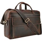 TIDING Genuine Leather Briefcase for Men 17.3" Laptop Messenger Bag Work Business Travel Crossbody Shoulder Bag