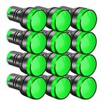 Gebildet 12pcs 22mm 220V-380V AC/20mA LED Power Indicator, LED Pilot Signal Light Panel Indicator, LED Flash Light (Green)