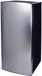 Koolatron Stainless Steel Compact Fridge with Freezer, 6.2 cu ft (176L), Silver/Black, Space-Saving Flat Back, 0.9 cu ft (25.5L) Freezer, Tempered Glass Shelves, Basement, Office, Cottage, Home Bar