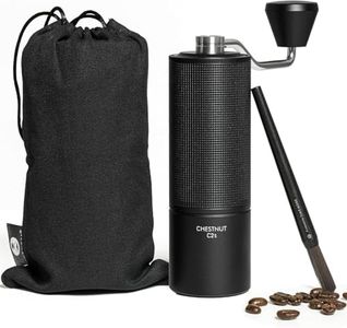 TIMEMORE Chestnut C2S Manual Coffee Grinder - Full Metal Body, 25g Capacity, CNC Stainless Steel Conical Burr, Adjustable Grind Setting, Double Bearing, Portable Hand Grinder, Black