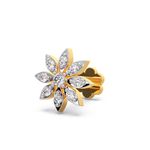 CANDERE - A KALYAN JEWELLERS COMPANY Yellow Gold 18K (750) BIS Hallmark Flower Shaped SI IJ Diamond Nosepin for Women