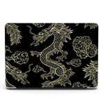 Hard Case Compatible with New MacBook Pro 15 Inch Case 2019 2018 2017 2016 Release Model A1990 A1707 with Touch Bar and Touch ID, Matt Plastic Hard Shell Cover Case - Gold Dragon