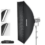 NEEWER 12"x47" Quick Setup Foldable Rectangular Strip Softbox Bowens Mount with Diffusers/Honeycomb Grid/Bag, Compatible with Godox Aputure 120d Video Lights Q4 Studio Flash Strobes, NS17S