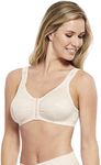 Carole Martin Wirefree Front Closure Bra for Women with Adjustable Straps, Beige, 38
