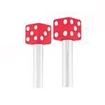 United Pacific 70040 High Impact Plastic Construction Dice Door Lock Knobs for Classic & Vintage Cars/Trucks, 10-32 Thread - Red/White (Pack of 2)