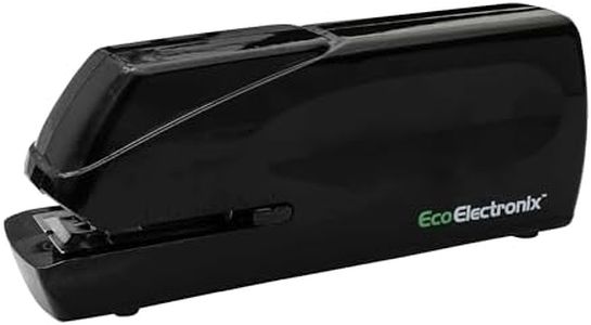 EcoElectronix Portable Automatic Electric Stapler - 30 Sheet Capacity, Quiet Operation, Jam-Free and Easy Reload - AC Adapter/Battery Powered, (Black)