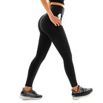 Leafigure Leggings with Pockets Women Black Leggings Women High Waisted for Workout Gym Yoga S-M