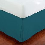 Full Size Luxury Tailored Bed Skirt 14" Drop Pleated Styling Dust Ruffled Solid Turquoise New