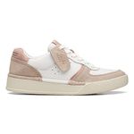 Clarks Women Craftcup Court Sand Combi Sneaker UK-3.5, Multi