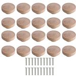 Wooden Door Knobs 20pcs Creative Round Mushroom Shape Wooden Door Knobs Drawer Handle Pulls for Cupboards Wardrobes Cabinet Drawer and Room 50x25mm