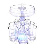 Party Drink Dispenser with 6 Shot Glasses Set,Shot Glass Dispenser with Holder,Acrylic Touchless Liquor Dispenser for Beverage Cider Cocktail,Party Supplies,Home Bar Accessories (with Light)