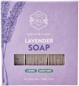 Crate 61 Organics, Handmade Vegan Natural Bar Soap Cold Pressed For Face And Body, With Premium Essential Oils, Eucalyptus & Peppermint For Men And Women 3 Pack (Lavender)