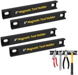 UCINNOVATE Rubber Coated 4 Pack Magnetic Strips Heavy Duty Tool Magnet Bar, Storage Organizer Holder Strip for Garage Shop Wall Workbench Screwdriver Wrench Pliers, Black