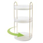 Rotating Makeup Organizer, 3-Tier Large Capacity Perfume Organizer Makeup Organizer and Storage, Cosmetic Organizer Skincare Organizer for Vanity Bedroom, Transparent White