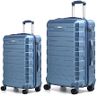 RMW Suitcase Large Medium Cabin Size | Hard Shell | Lightweight | 4 Dual Spinner Wheels | Trolley Luggage Suitcase | Hold Check in Luggage | TSA Combination Lock (Ice Blue, Medium 24" + Large 28")
