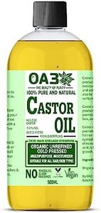 100% Pure Organic Castor Oil Cold Pressed Unrefined for Eyelashes | Eyebrows Thicker Fuller Hair Growth Body Care Oil 500ml