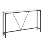 VASAGLE Console, Slim Sofa Living Room, Hallway Table, Easy Assembly, Marble White LNT020W01, Rustic Brown, Ink Black, 120x23x74cm