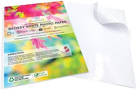 Evergreen Goods 50 Feuilles A4 Blanches Etiquettes Autocollantes Papier Pour L'impression De Photos Et D'images | Papier Stickers a Résistantes Aux éClaboussures Pour Imprimantes à Jet D'encre & Laser