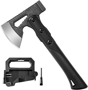 TESCOACH Camping Axe 27 cm Lightweight Hatchet 3-in-1, Ergonomic Handle, Protective Carry Bag (1.25 lb)