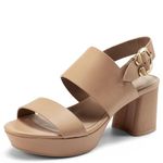 Aerosoles Women's Camera Platform Heeled Sandal, Nude Leather, 6 UK