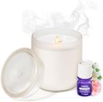 Lifelines Flameless Candle Aromatherapy Essential Oil Diffuser with ClickWick Essential Oil Blend - Cordless & Waterless Scent Diffuser for Home - Electric Candles with Blow Out Flame – Frosted Cream