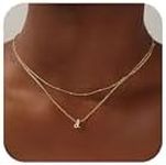 Yoosteel Gold Initial Necklaces for