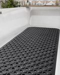 DEXI Shower Bath Tub Mat Non Slip Extra Long Bathtub Mat for Bathroom, 40 x 100cm Machine Washable Bath Mats with Suction Cups & Drain Holes for Elderly & Kids, Black