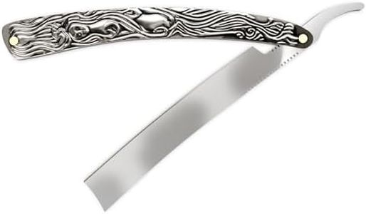 Mens Straight Razor – Barber Razor Blade (11.5") with Secure Grip for Precise Hairline & Beard Lines, Carbon Steel Blade for Accurate & Smooth Shaving – Designed for Daily Grooming & Barbershop Use