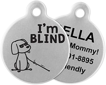 If It Barks - Engraved Pet ID Tags for Dogs - Personalized Stainless Steel Identification Tags - Custom Name Tag Attachment - Made in USA, I'm Blind