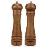 XQXQ Wood Salt and Pepper Mill Set, Pepper Grinders, Salt Shakers with Adjustable Ceramic Rotor- 8 inches -Pack of 2