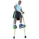 Geospace Original Walkaroo Xtreme Steel Balance Stilts with Height Adjustable Vert Lifters For Outdoor/Indoor Active Play & Exercise; For Adults & Kids up to 250 lbs (Green)