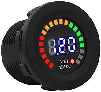 DEWIN Moto Voltmeter, 12V Moto Voiture LED Affichage Numérique Voltmètre Tension Etanche Tension Voltmètre Jauge Noir Nouveau