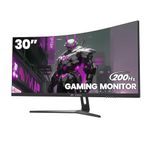 CRUA 30" Curved Gaming Monitor, 144Hz/200Hz Ultrawide Computer Monitor, WFHD(2560 * 1080P) VA Screen,21:9,1500R,99% sRGB, PC Monitors Support FreeSync, with HDMI/DP, Support Wall Mount- Black