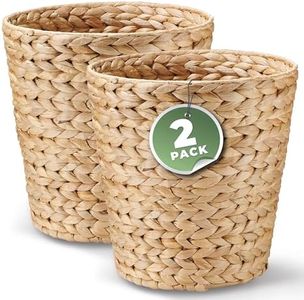 2 Pack Wicker Trash Can, Wicker Waste Basket For Bathroom, Rattan Trash Can, Wicker Trash Basket, Basket Trash Can, Woven Trash Can