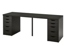 Marias kommerceLAGKAPTEN/Alex Desk, black-brown/black200x60 cm (78 3/4x23 5/8 ")