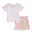 Splendid Baby Girls Infant Top and Bottom Set Short, Spring Stripe, 18-24 Months